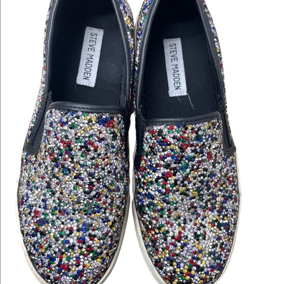 Steve Madden Gracious Slip On Shoes Sparkling Multicolored Jewel Rhinestones 7.5 - Picture 8 of 8